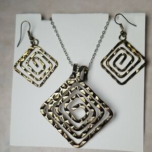 Spiral Necklace And Earring Set